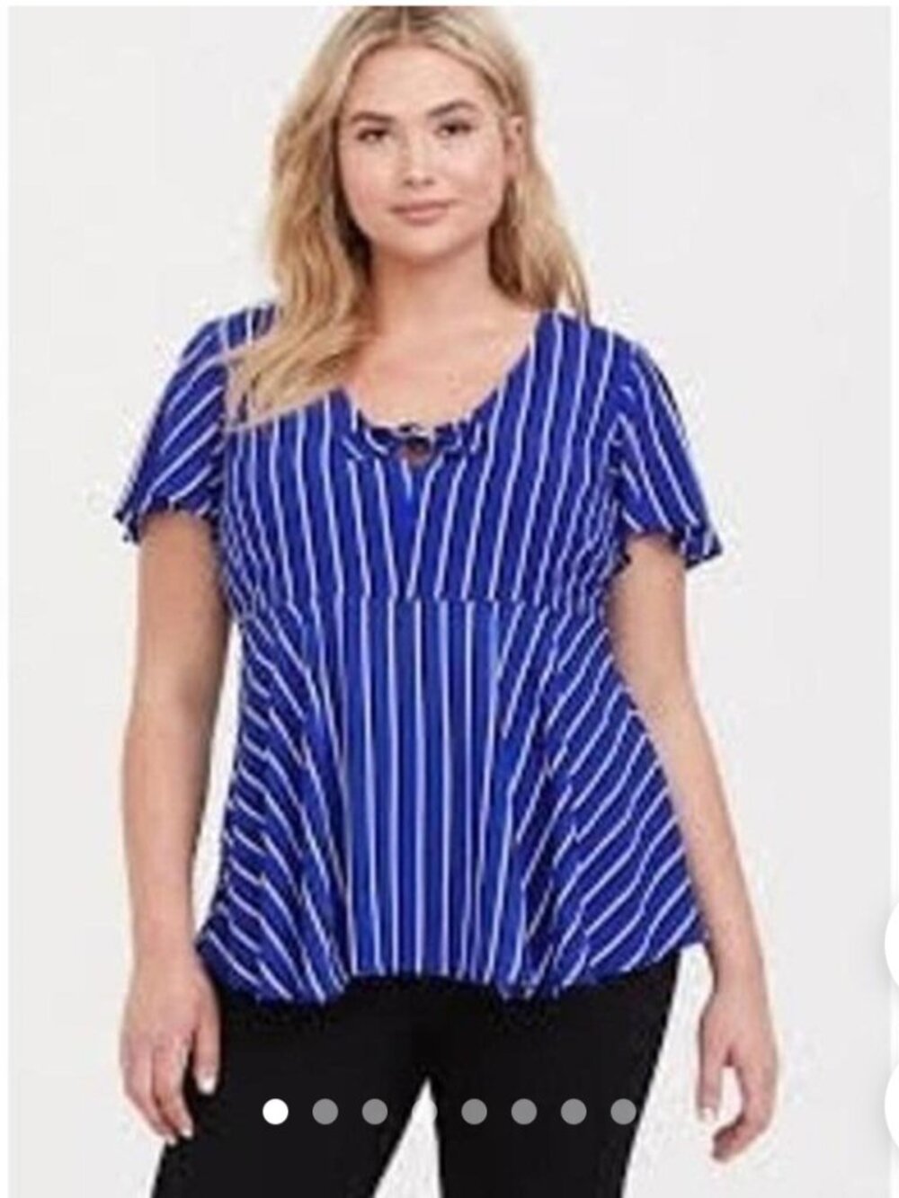 TORRID Blue and White Striped Blouse